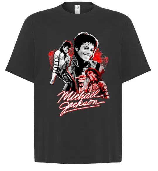 Футболка Оверсайз Michael Jackson колаж Чорний фото