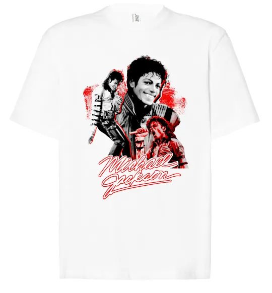 Футболка Оверсайз Michael Jackson колаж Білий фото