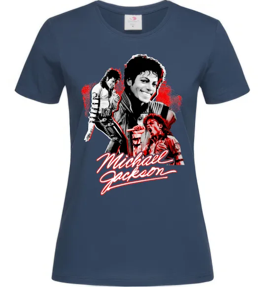 Жіноча футболка Michael Jackson колаж Темно-синій фото