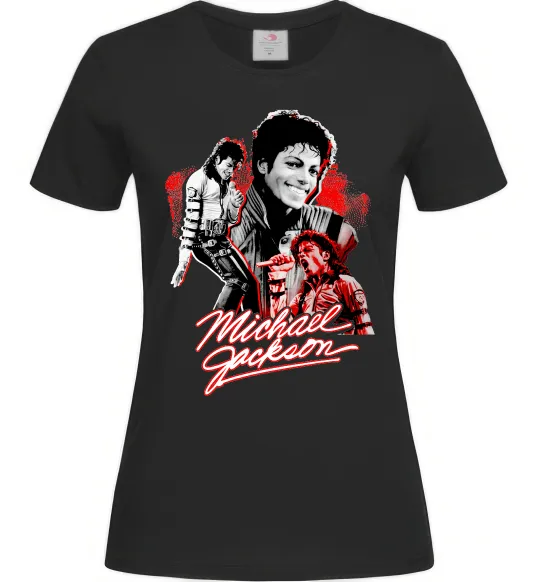 Жіноча футболка Michael Jackson колаж Чорний фото
