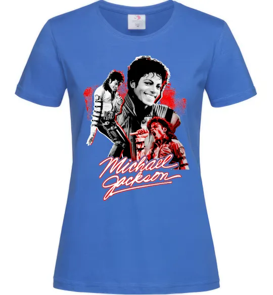 Жіноча футболка Michael Jackson колаж Яскраво-синій фото