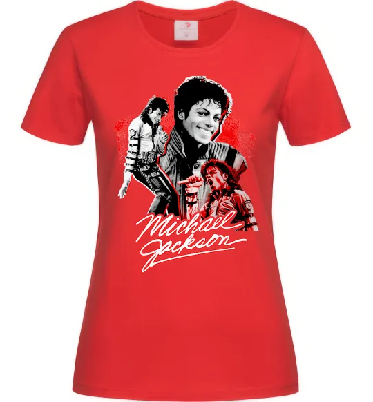 Жіноча футболка Michael Jackson колаж Червоний фото