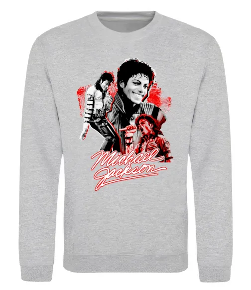 Світшот Michael Jackson колаж Сірий меланж фото