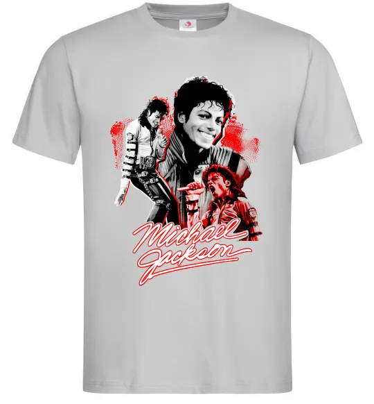 Чоловіча футболка Michael Jackson колаж Сірий фото