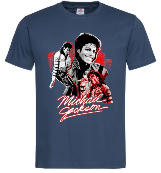 Чоловіча футболка Michael Jackson колаж Темно-синій фото