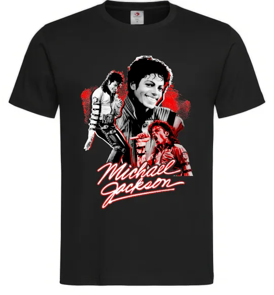 Чоловіча футболка Michael Jackson колаж Чорний фото