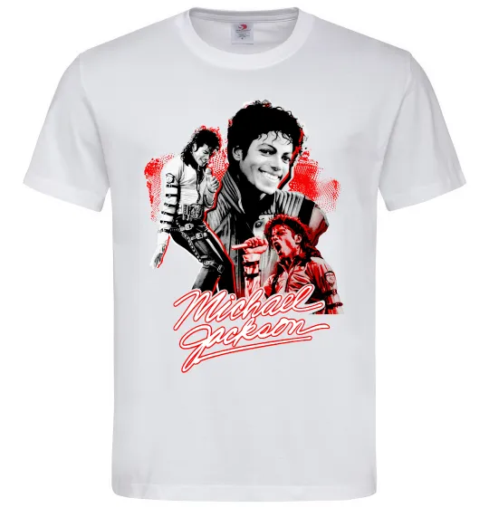 Чоловіча футболка Michael Jackson колаж Білий фото