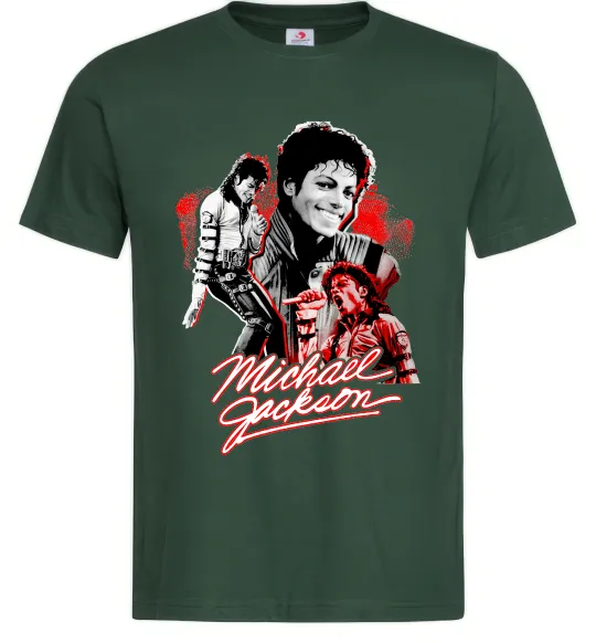 Чоловіча футболка Michael Jackson колаж Темно-зелений фото