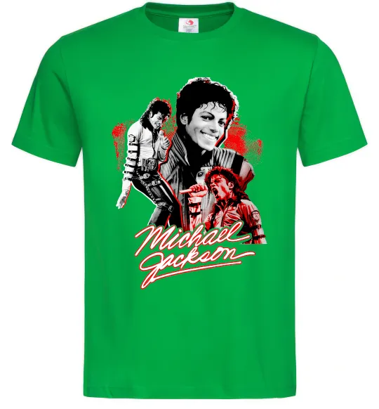 Чоловіча футболка Michael Jackson колаж Зелений фото