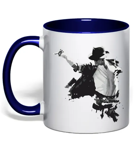 Чашка з кольоровою ручкою Freeze Pose Michael Jackson Глибокий темно-синій фото