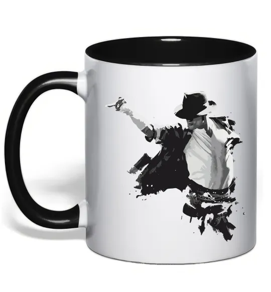 Чашка з кольоровою ручкою Freeze Pose Michael Jackson Чорний фото