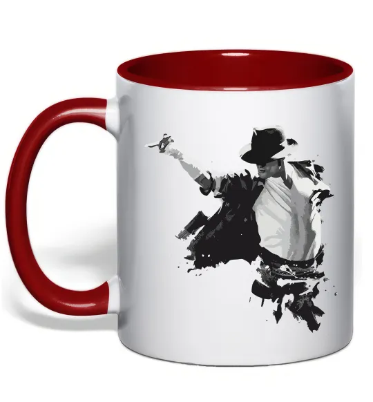 Чашка з кольоровою ручкою Freeze Pose Michael Jackson Червоний фото