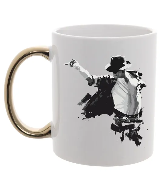 Чашка з кольоровою ручкою Freeze Pose Michael Jackson Золото фото