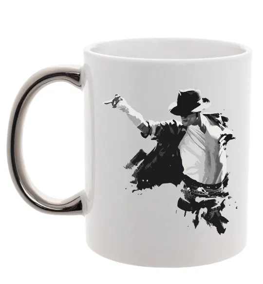 Чашка з кольоровою ручкою Freeze Pose Michael Jackson Срібло фото