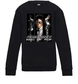 Дитячий світшот King of pop Чорний фото