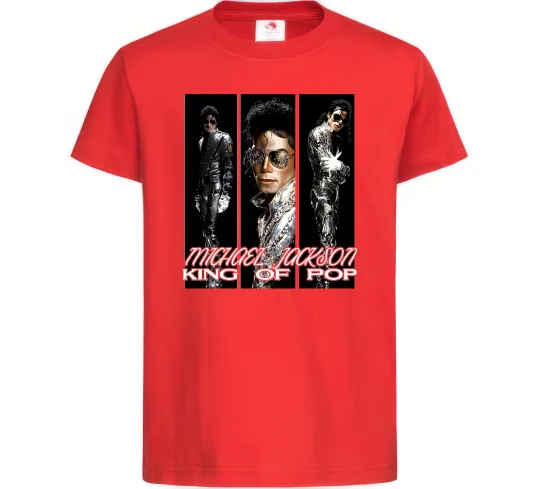 Дитяча футболка King of pop Червоний фото