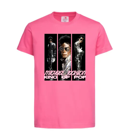 Дитяча футболка King of pop Яскраво-рожевий фото