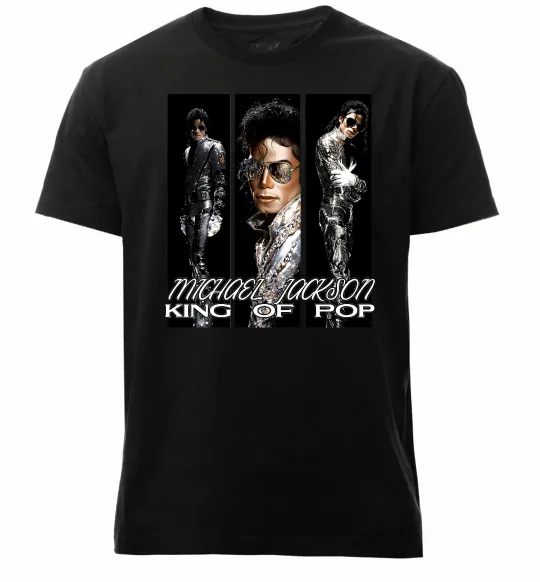 Чоловіча преміум футболка King of pop Чорний фото