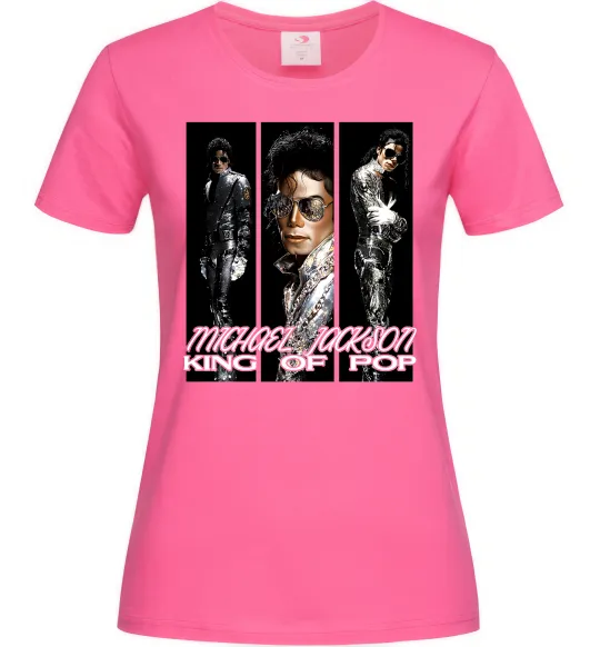 Жіноча футболка King of pop Яскраво-рожевий фото