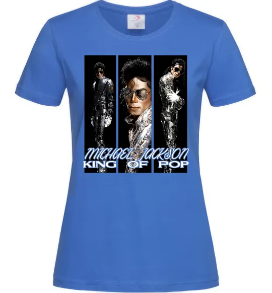 Жіноча футболка King of pop Яскраво-синій фото