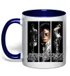 Чашка з кольоровою ручкою King of pop Глибокий темно-синій Чашка з кольоровою ручкою King of pop Глибокий темно-синій фото