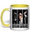 Чашка з кольоровою ручкою King of pop Лимонний Чашка з кольоровою ручкою King of pop Лимонний фото