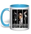 Чашка з кольоровою ручкою King of pop Блакитний Чашка з кольоровою ручкою King of pop Блакитний фото