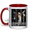 Чашка з кольоровою ручкою King of pop Червоний Чашка з кольоровою ручкою King of pop Червоний фото