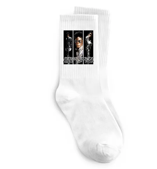 Шкарпетки King of pop Білий фото