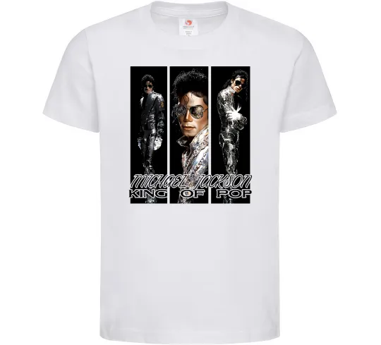 Дитяча футболка King of pop Білий фото