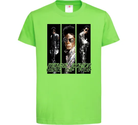 Дитяча футболка King of pop Лаймовий фото