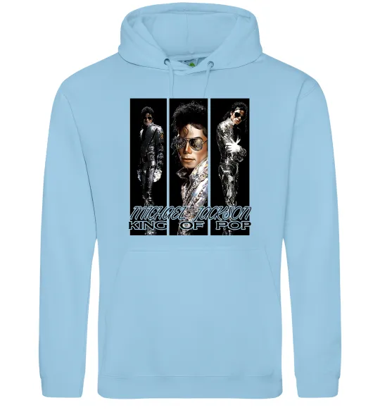Чоловіча толстовка (худі) King of pop Блакитний фото