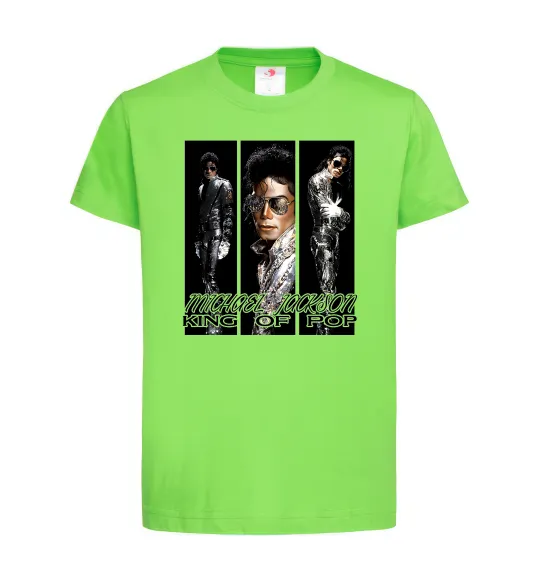 Дитяча футболка King of pop Лаймовий фото