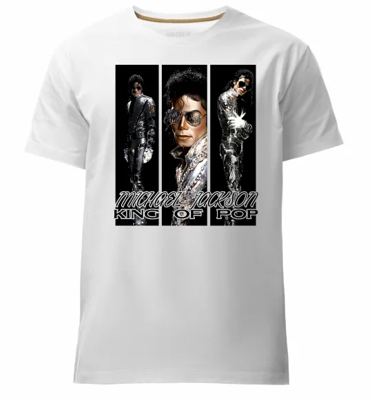 Чоловіча преміум футболка King of pop Білий фото