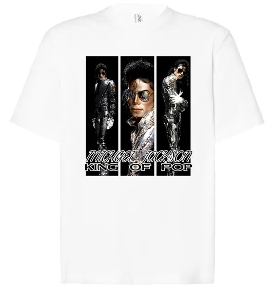 Футболка Оверсайз King of pop Білий фото