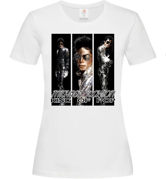 Жіноча футболка King of pop Білий фото