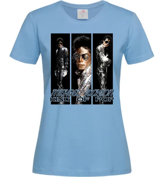Жіноча футболка King of pop Блакитний фото