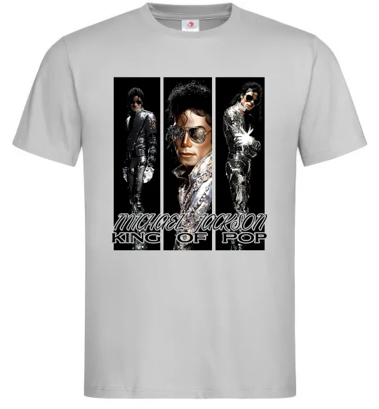 Чоловіча футболка King of pop Сірий фото