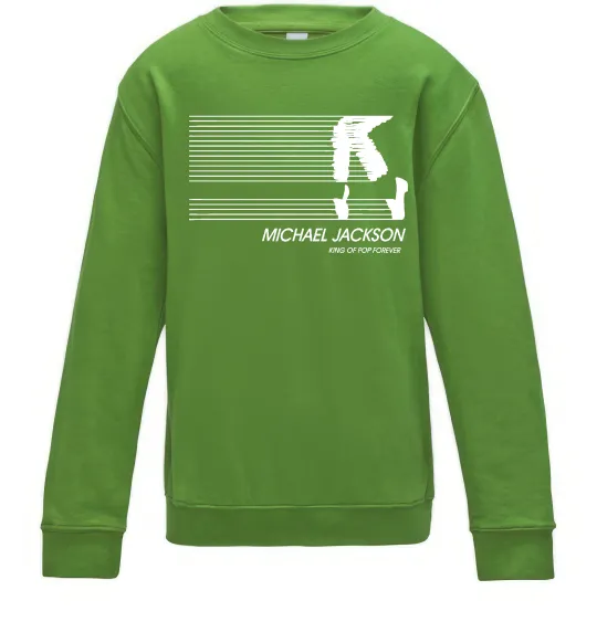 Дитячий світшот King of pop forever Лаймовий фото