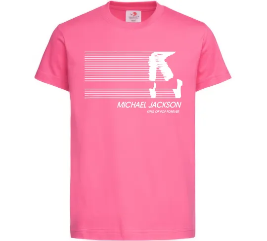 Дитяча футболка King of pop forever Яскраво-рожевий фото