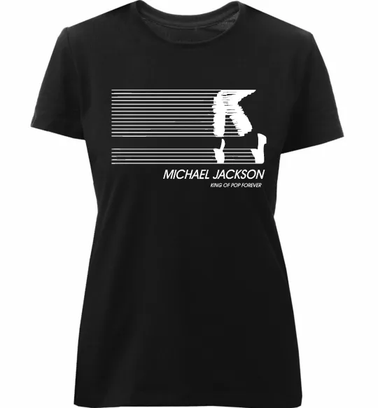 Жіноча преміум футболка King of pop forever Чорний фото
