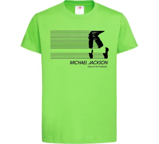 Дитяча футболка King of pop forever Лаймовий фото