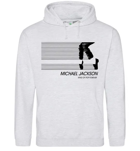 Чоловіча толстовка (худі) King of pop forever Сірий меланж фото