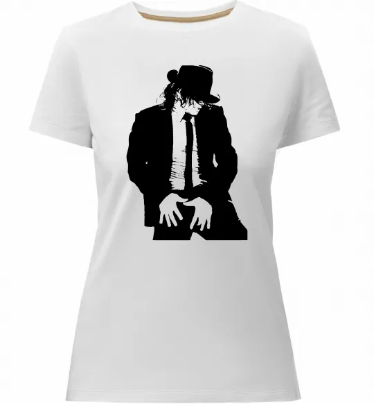 Жіноча преміум футболка Майкл Джексон Білий фото