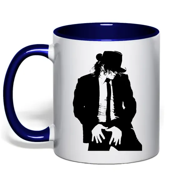 Чашка з кольоровою ручкою Майкл Джексон Глибокий темно-синій фото