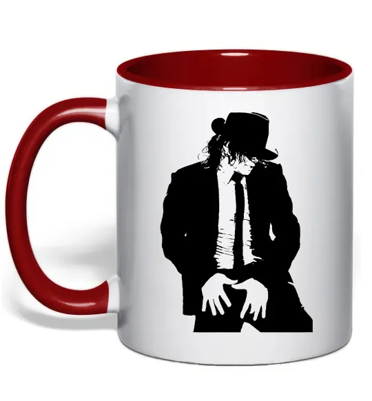 Чашка з кольоровою ручкою Майкл Джексон Червоний фото