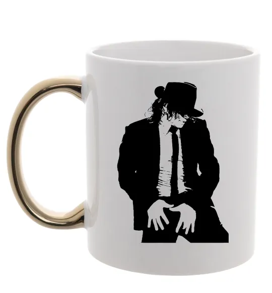 Чашка з кольоровою ручкою Майкл Джексон Золото фото