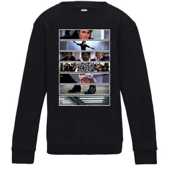 Дитячий світшот Bad Michael Jackson колаж Чорний фото