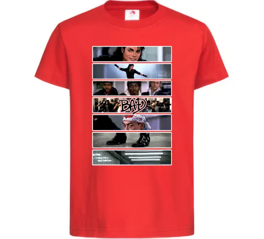 Дитяча футболка Bad Michael Jackson колаж Червоний фото