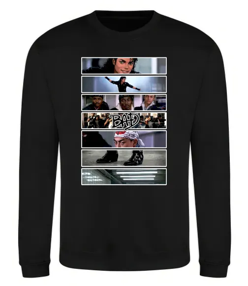 Світшот Bad Michael Jackson колаж Чорний фото